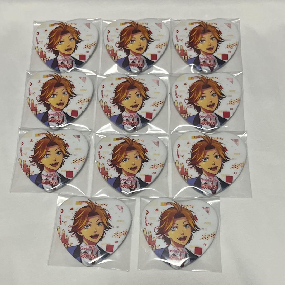 ときメモgs 新名旬平 ラウンドワンコラボ ハート缶バッジ