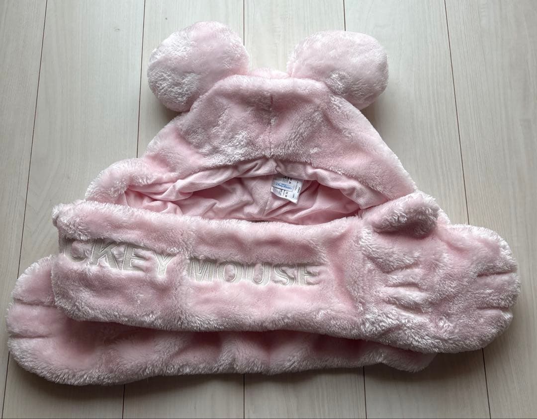 Disney ミッキーマウス　マフラーキャップ　ピンク