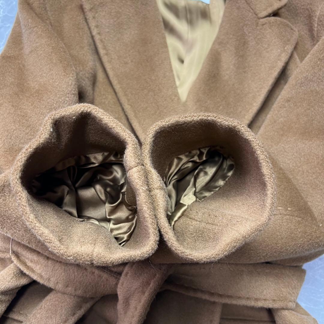 美品♡マックスマーラ　カシミヤ　ベルテッドコート　ロング　女優襟　キャメル　L