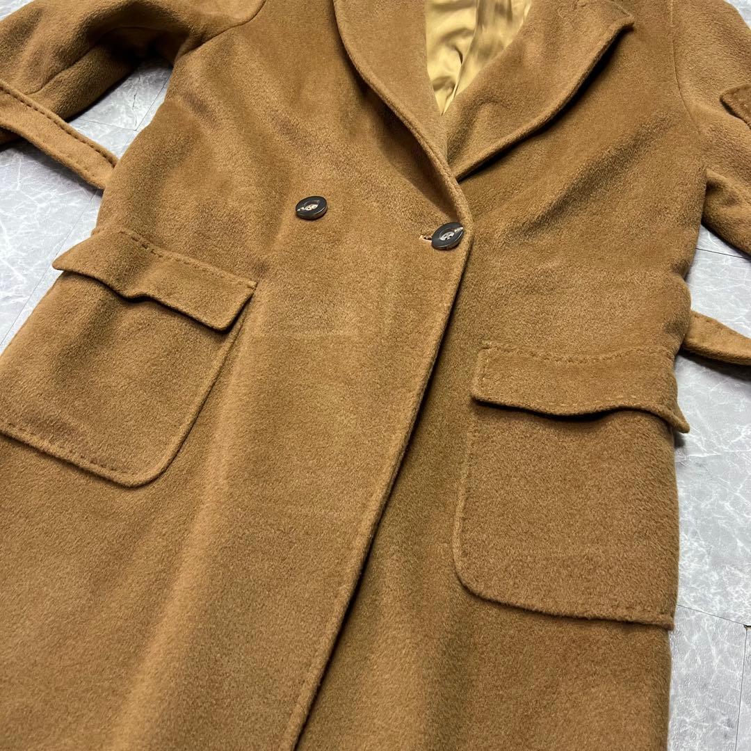 美品♡マックスマーラ　カシミヤ　ベルテッドコート　ロング　女優襟　キャメル　L