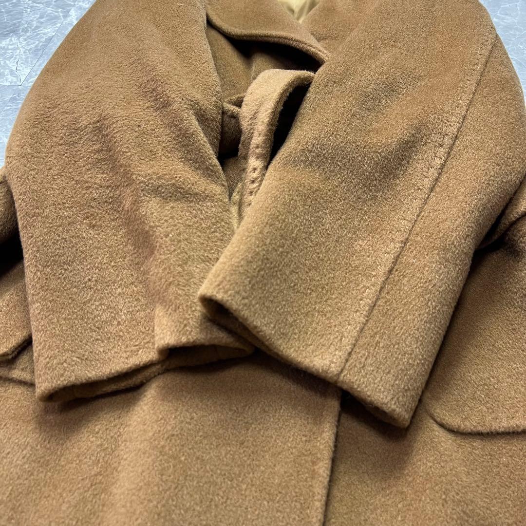 美品♡マックスマーラ　カシミヤ　ベルテッドコート　ロング　女優襟　キャメル　L