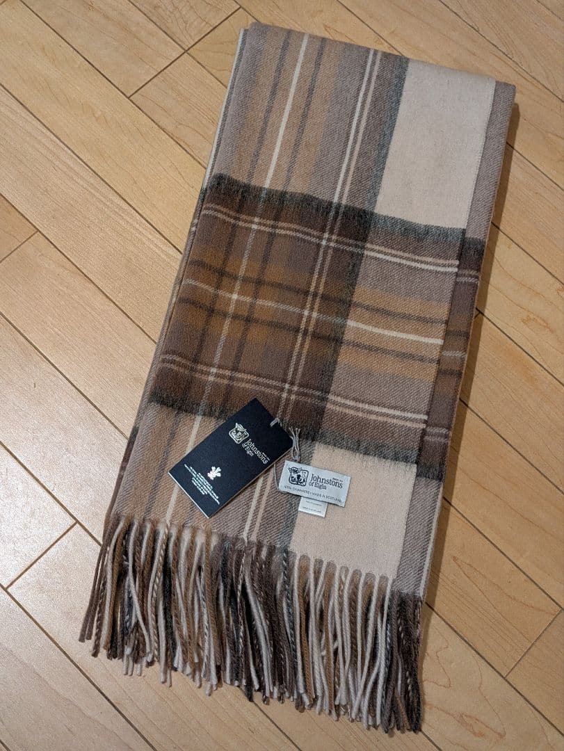 ジョンストンズ オブ エルガン カシミヤ100％ 大判ストール【新品・未使用】