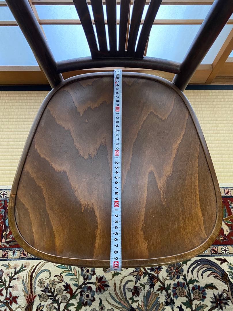 ブラウン 木製 スラットバックチェア(B) フランスベッド製