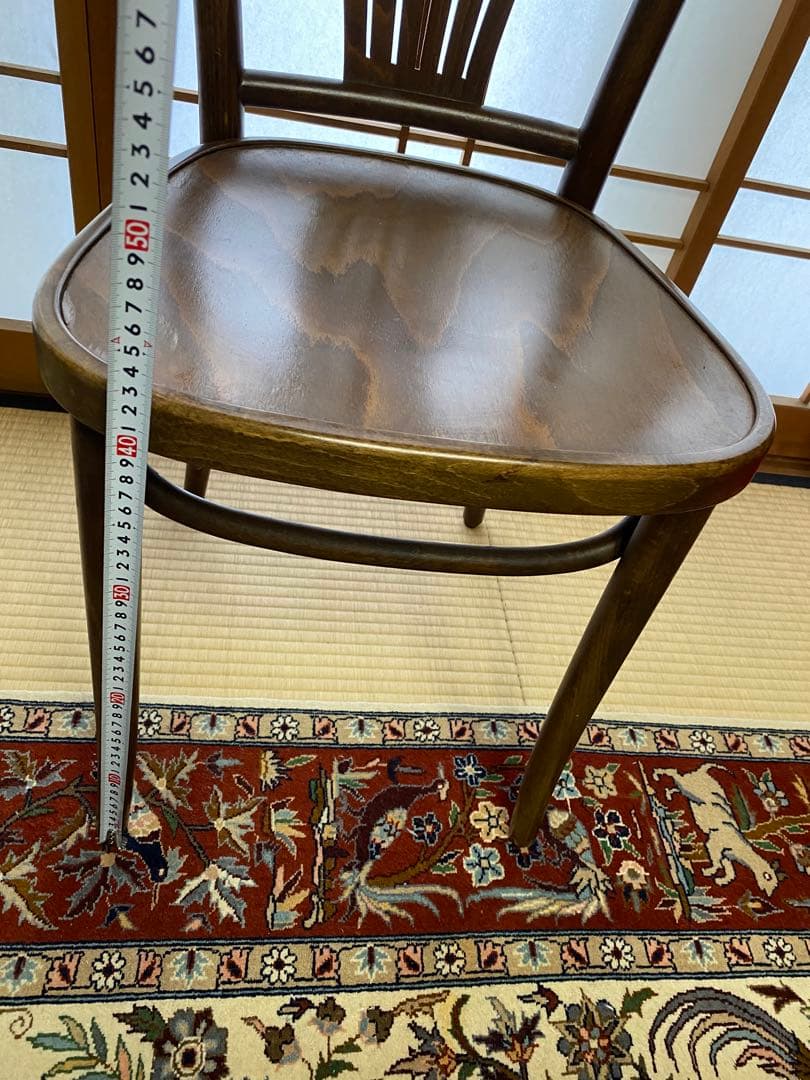 ブラウン 木製 スラットバックチェア(B) フランスベッド製