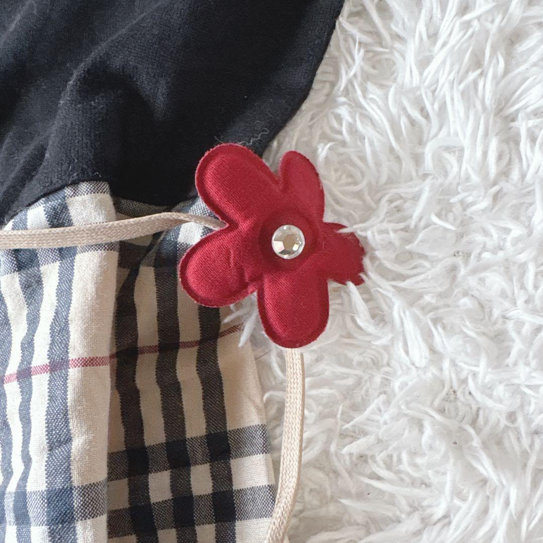 バーバリー ワンピース キッズ用 160 ノバチェック フリル アシンメトリ 花