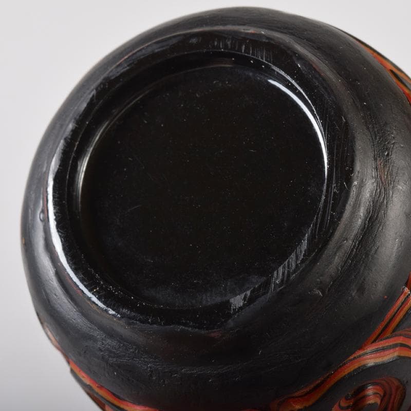 ぶりぶり　中国　堆朱　堆黒 　倶利雕　棗　十点　時代箱付　F　R8377B