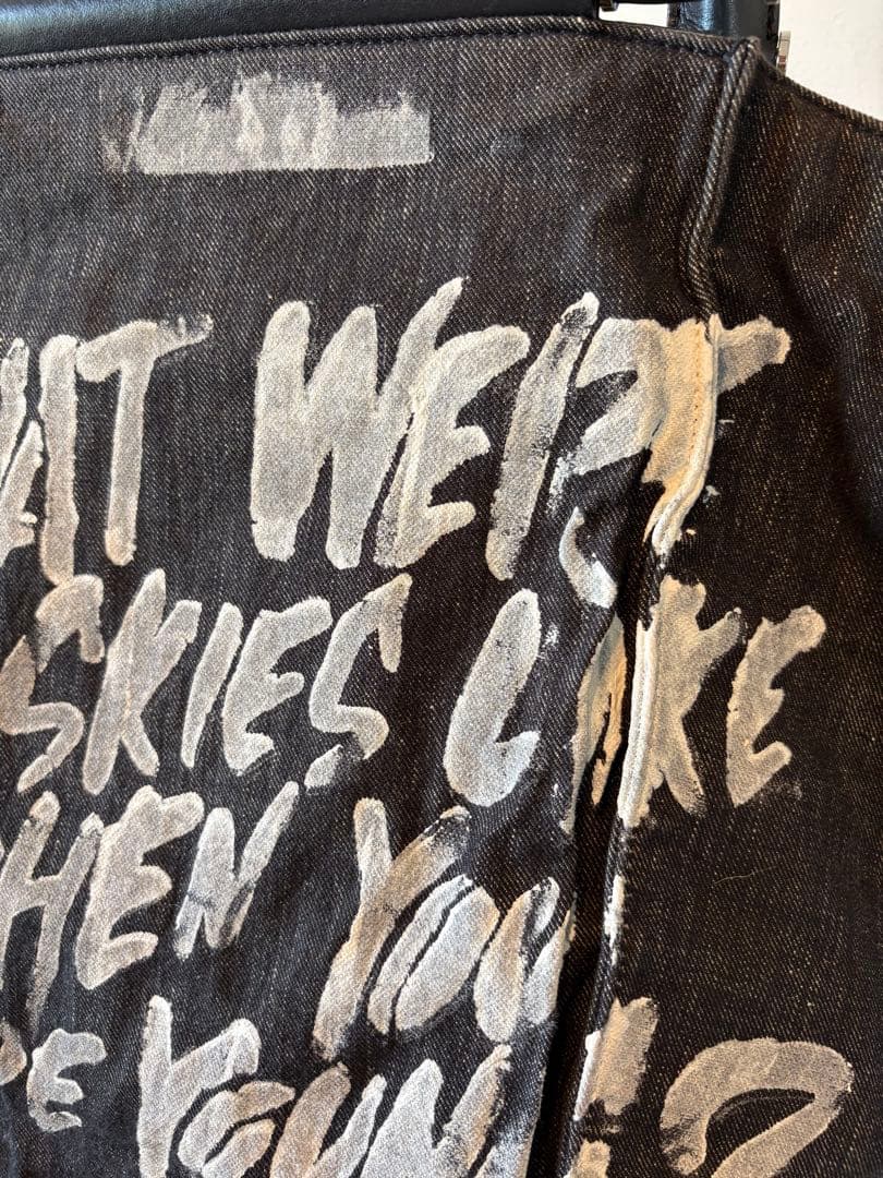 希少　Max Mara マックスマーラ　デニム地　ペイント　トートバッグ