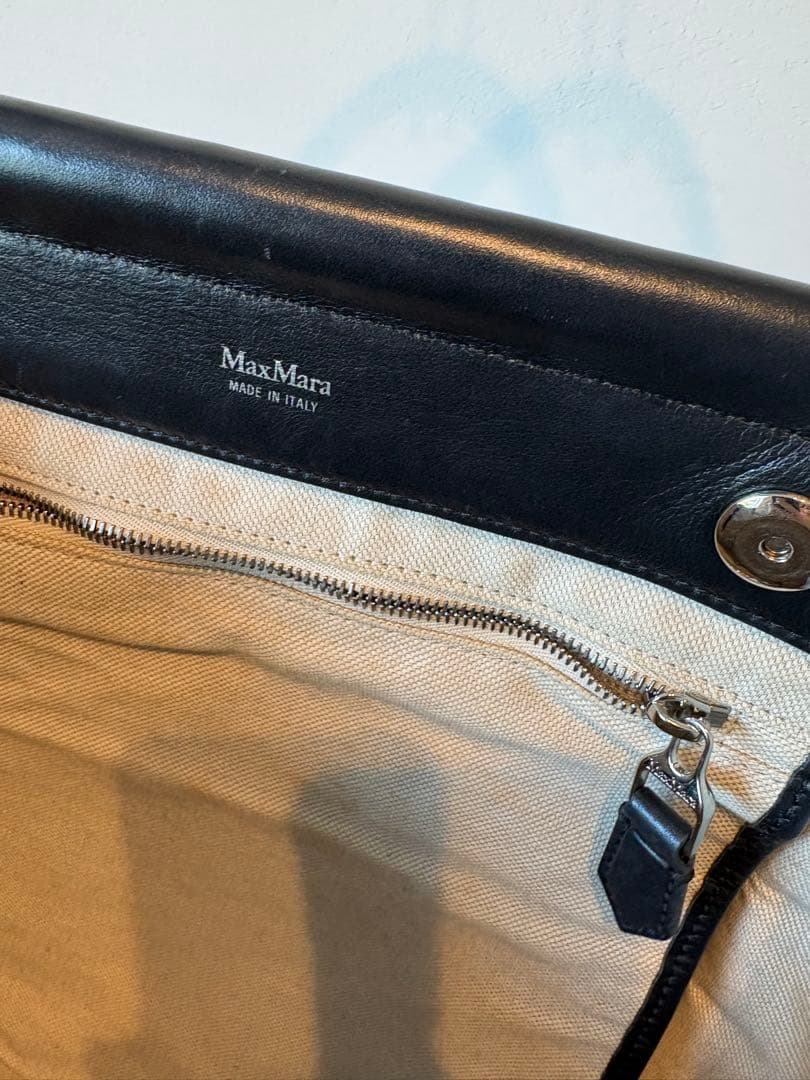 希少　Max Mara マックスマーラ　デニム地　ペイント　トートバッグ