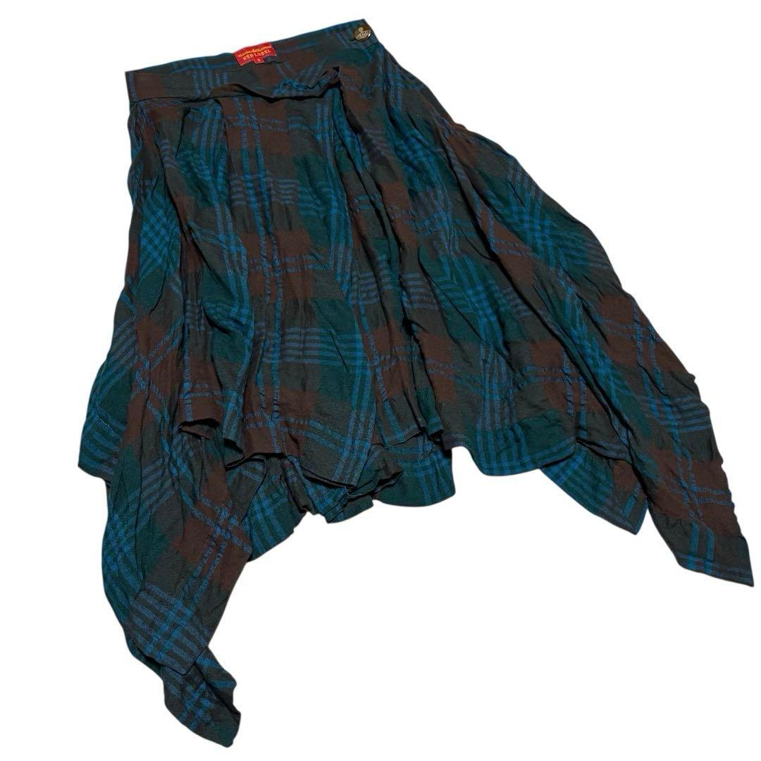 日本製 ヴィヴィアンウエストウッド タータンチェック 変形 スカート オーブ