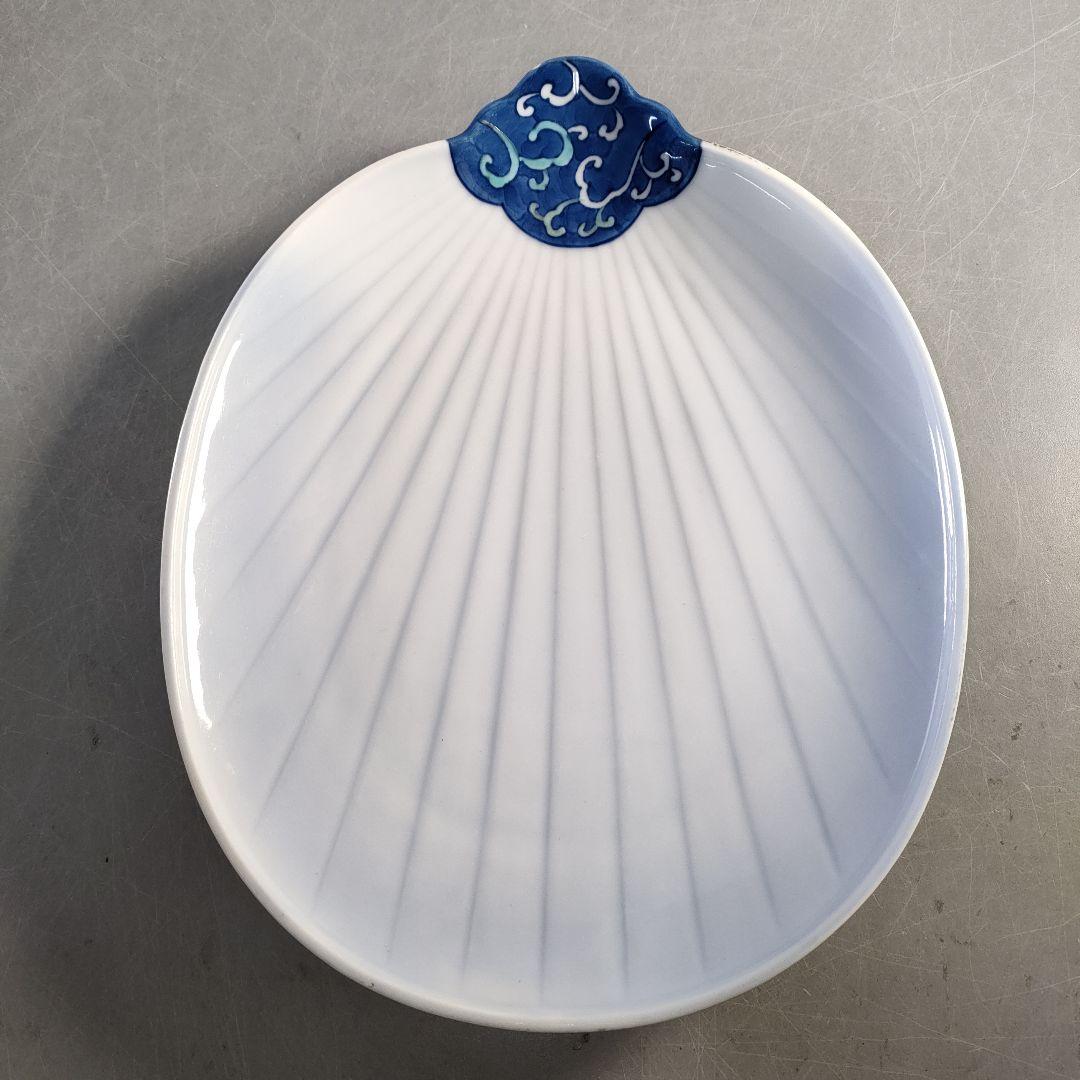 A1378-4/有田焼/富右衛門窯/団扇形皿11客/飾皿/盛皿/菓子皿/懐石道具