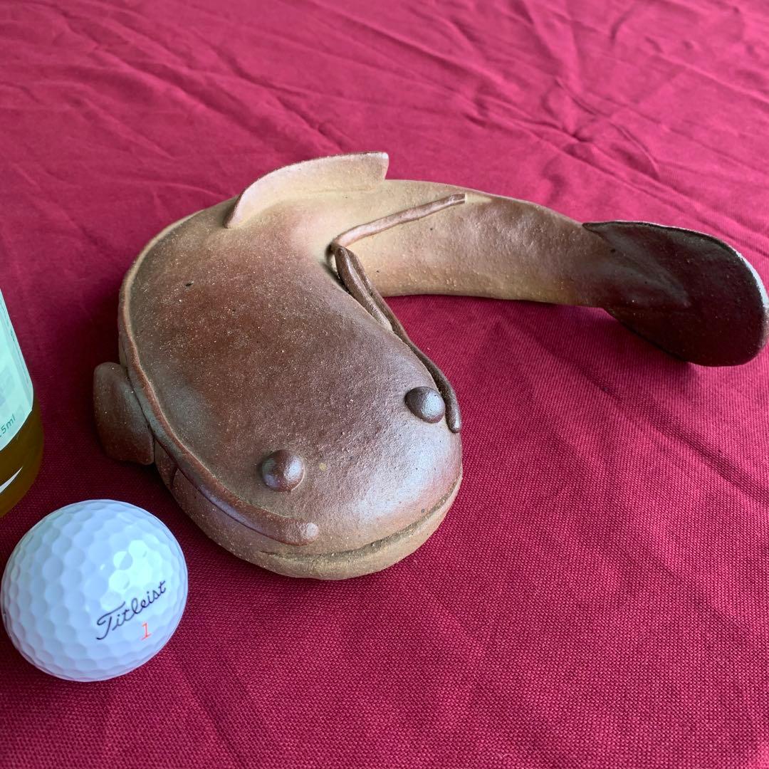 ナマズの焼き物　一点もの　工房竜　新潟　阿賀町　樋口賢竜作　幸福を呼ぶ　縁起物