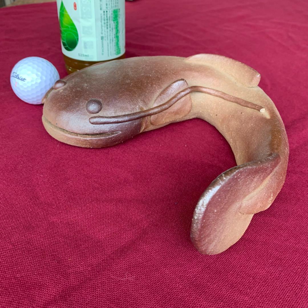 ナマズの焼き物　一点もの　工房竜　新潟　阿賀町　樋口賢竜作　幸福を呼ぶ　縁起物