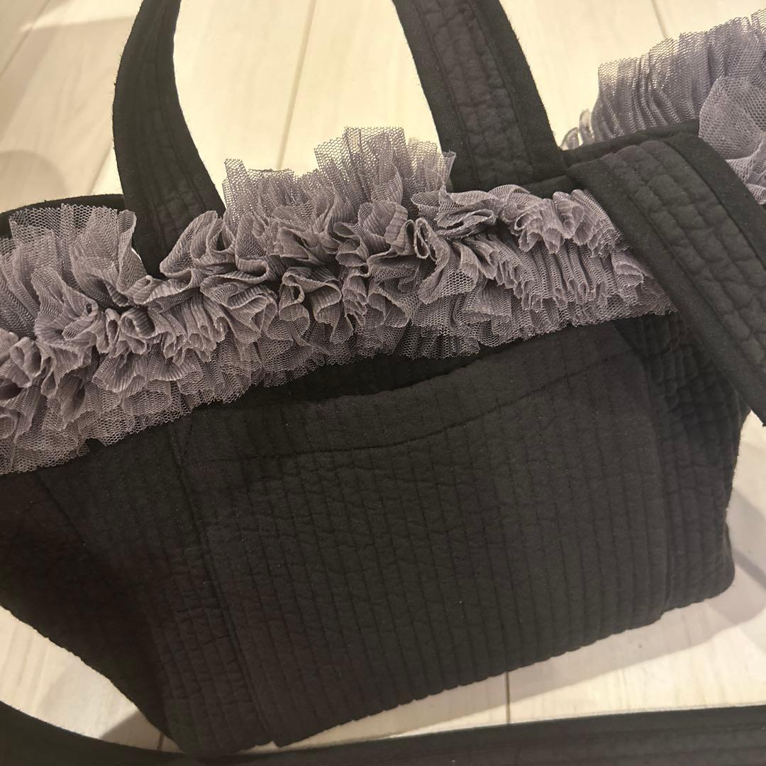 週末限定価格！！ROSEAURA チュールヌビバッグ hinaコラボ　ブラック