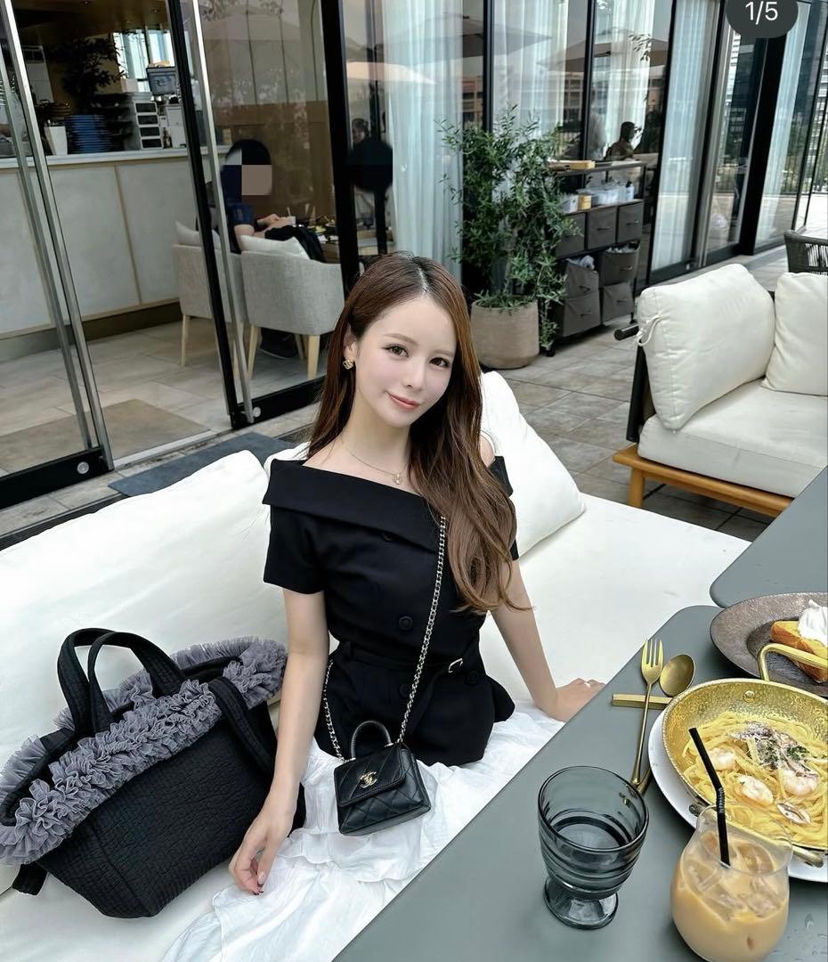 週末限定価格！！ROSEAURA チュールヌビバッグ hinaコラボ　ブラック