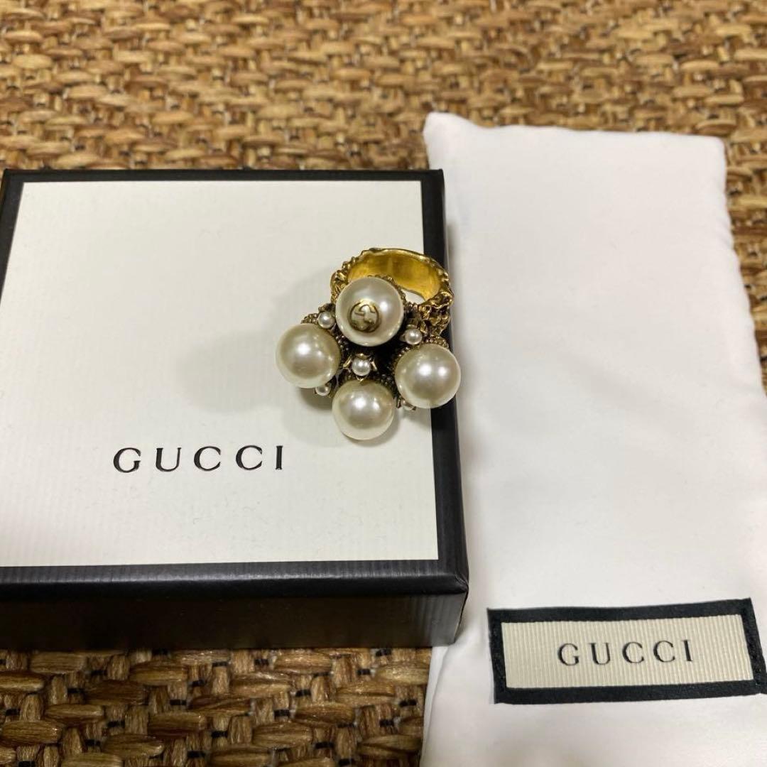 希少　gucci パールリング