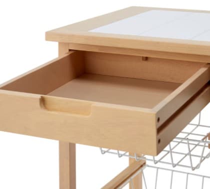 ❤️美品❤️ベルメゾン　バスケット付きタイル天板キッチンワゴン　カフェボード