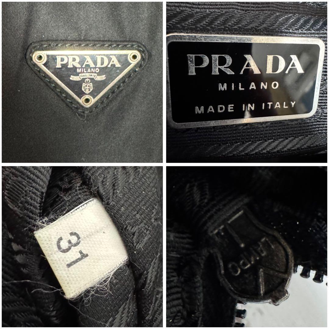 【正規品】PRADA プラダ ミニボストン ハンドバッグ ナイロン 黒 三角ロゴ