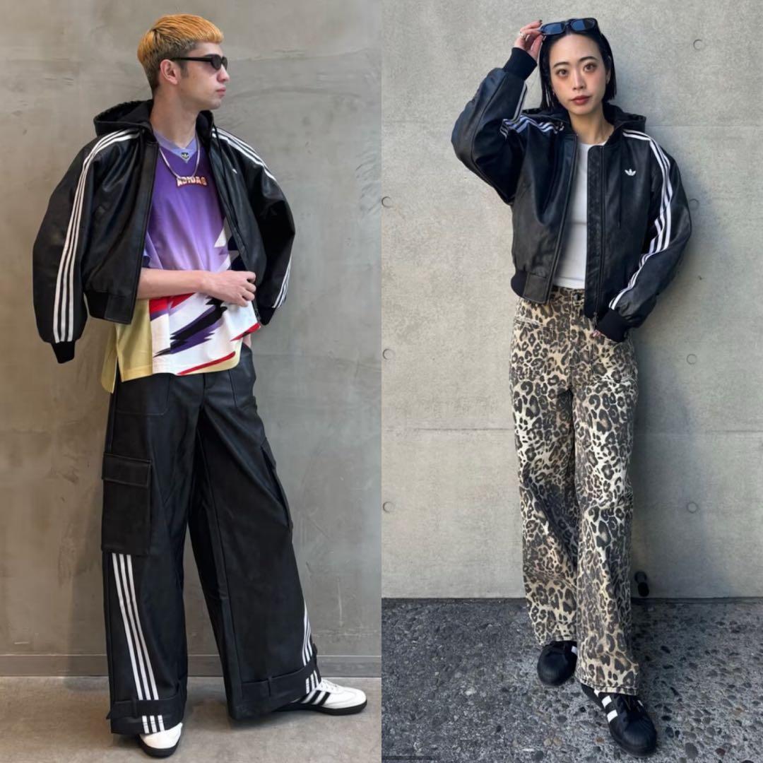 新品XL⭐️ADILENIUMシーズン3 ビンテージ フェイクレザージャケット黒白