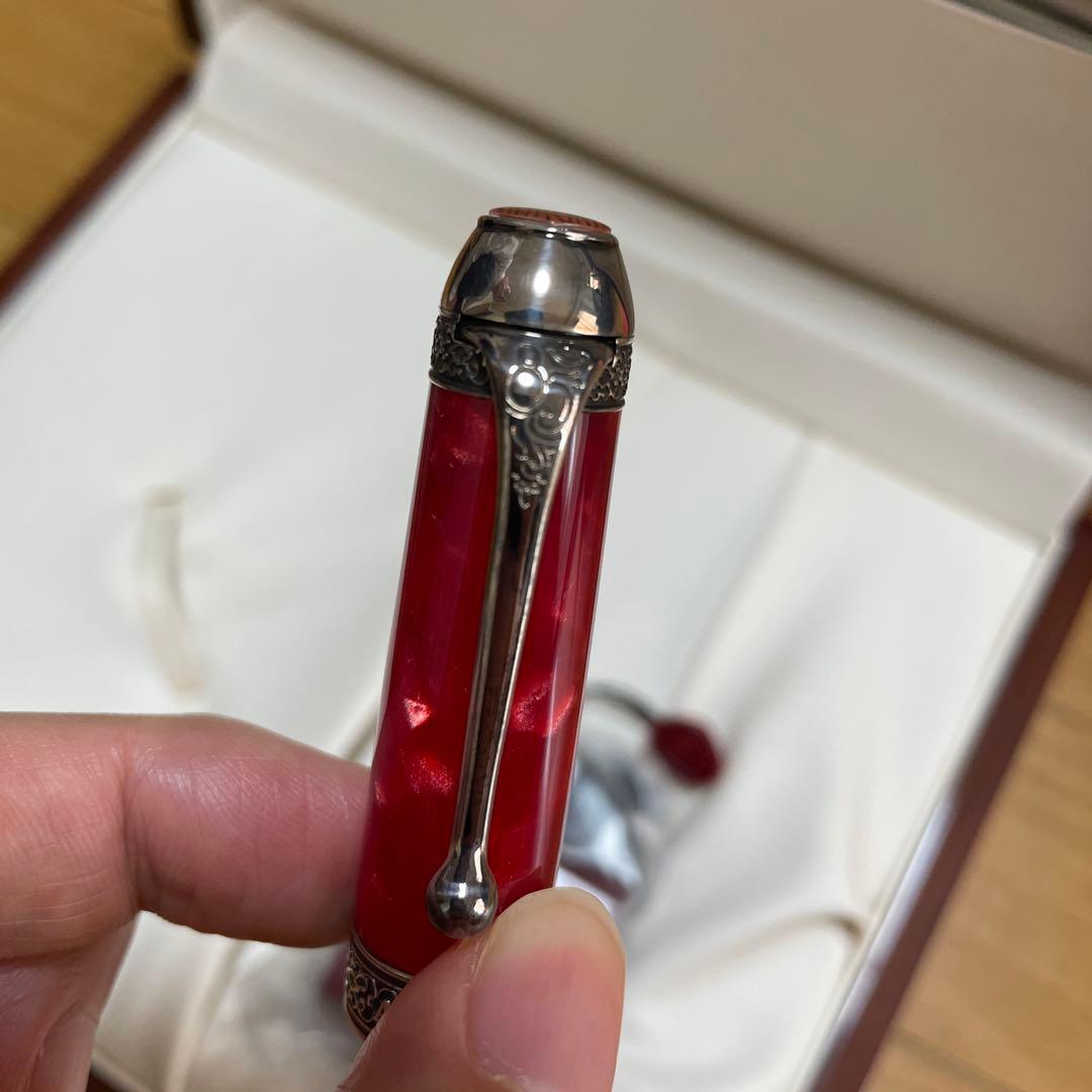 新品未使用 アウロラ AURORA 万年筆 85周年記念 レッド ペン先 F