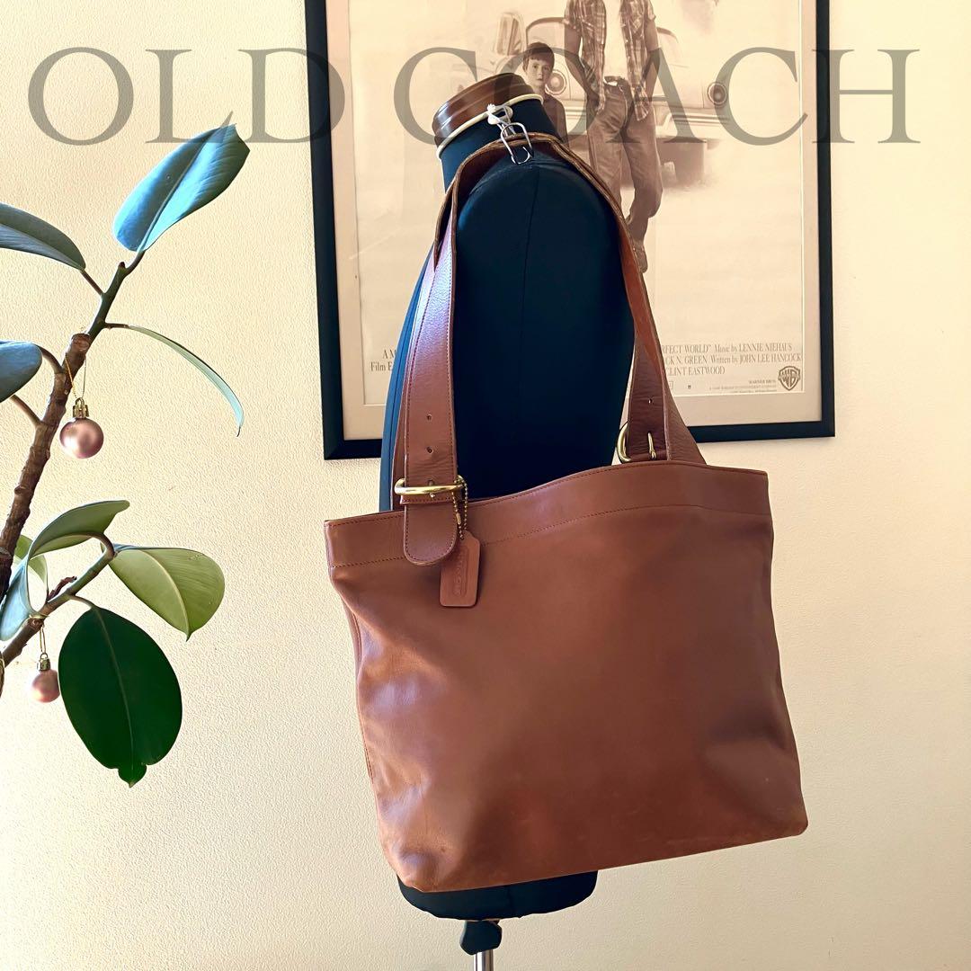 【希少】オールドコーチ レザー トートバッグ 茶色 肩掛け A4収納可 男女兼用