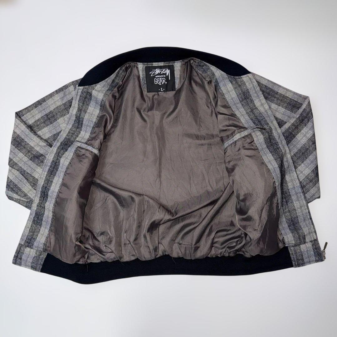 ス*ル様 90s OLD Stüssy チェック柄 ジップジャケット L 刺繍ロ