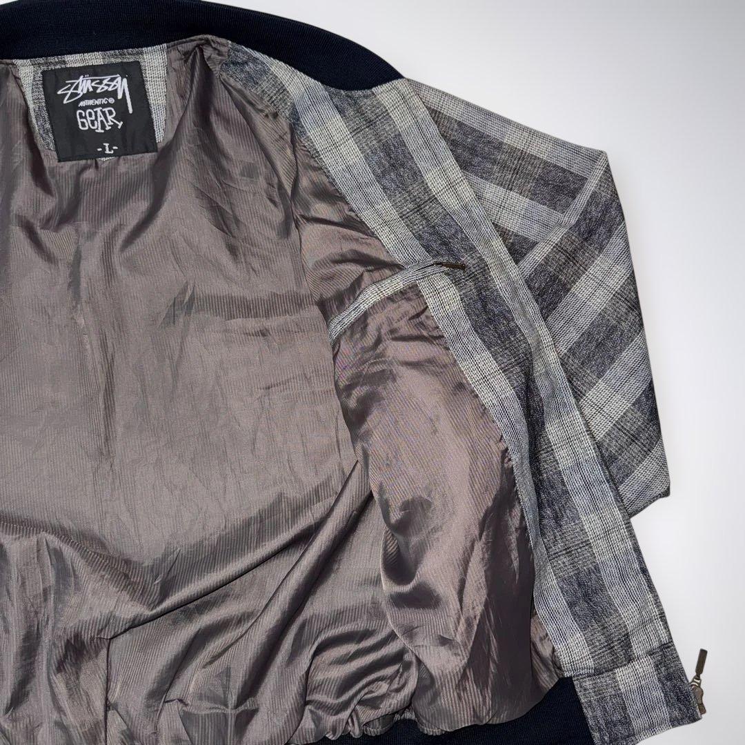 ス*ル様 90s OLD Stüssy チェック柄 ジップジャケット L 刺繍ロ