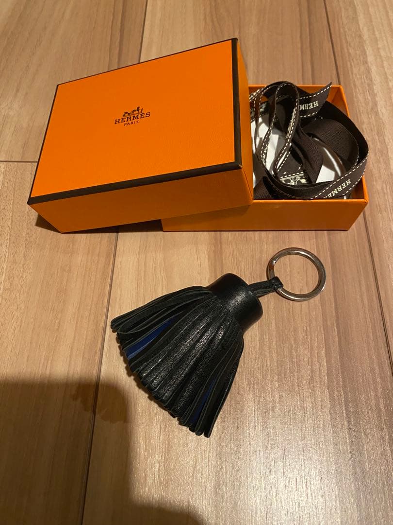 HERMES カルメン　トリコロール　キーホルダー　キーリング