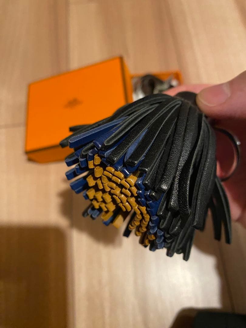 HERMES カルメン　トリコロール　キーホルダー　キーリング