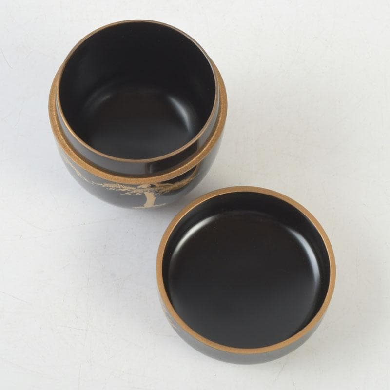 茶道具　漆匠　遠山哲山造　住吉蒔絵　利休棗　共箱　V　9716