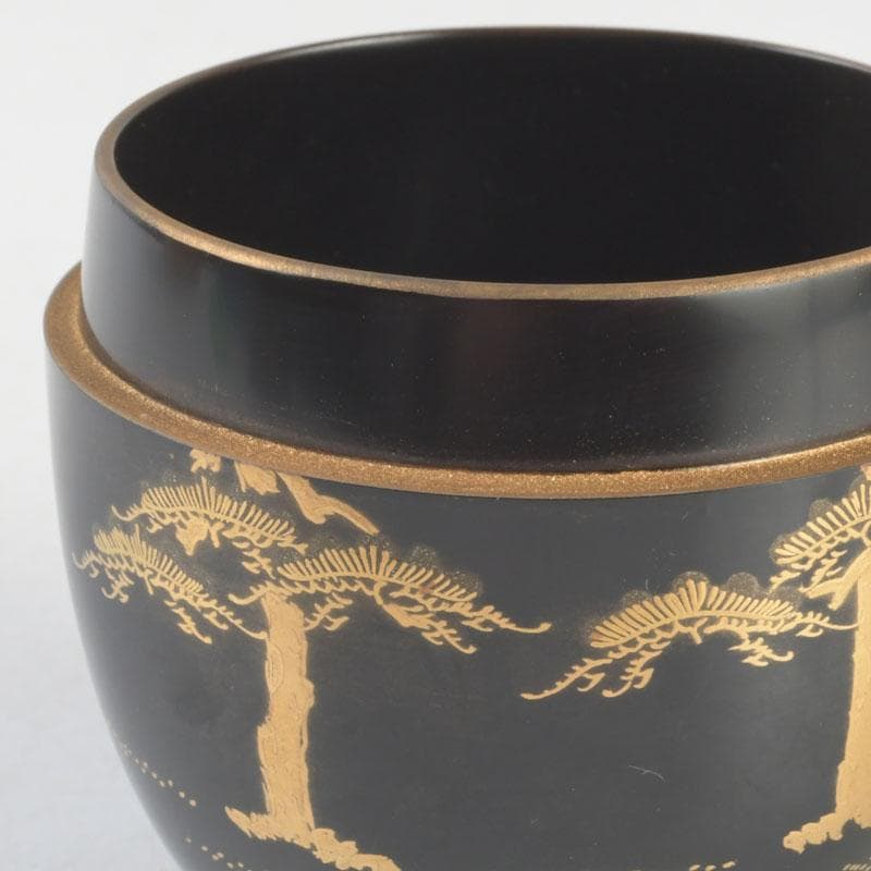 茶道具　漆匠　遠山哲山造　住吉蒔絵　利休棗　共箱　V　9716