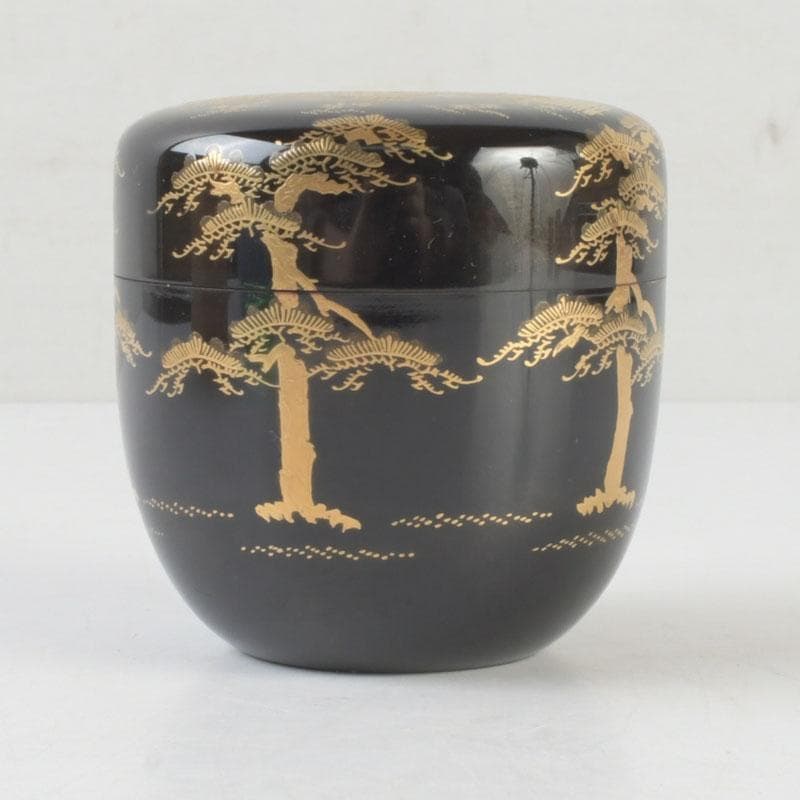 茶道具　漆匠　遠山哲山造　住吉蒔絵　利休棗　共箱　V　9716