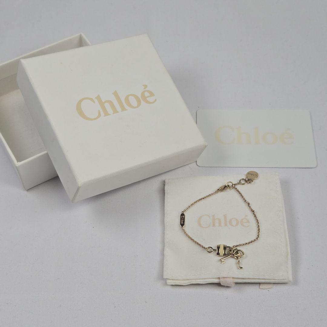 【美品】Chloé クロエ ブレスレット ゴールド 鍵モチーフ 南京錠 箱付き