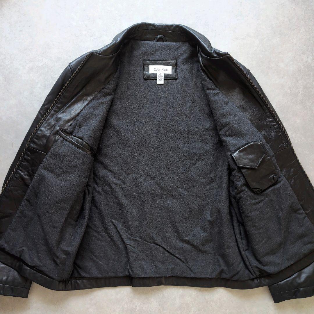 カルバンクライン リアルレザー シングルライダース ブラック Mサイズ