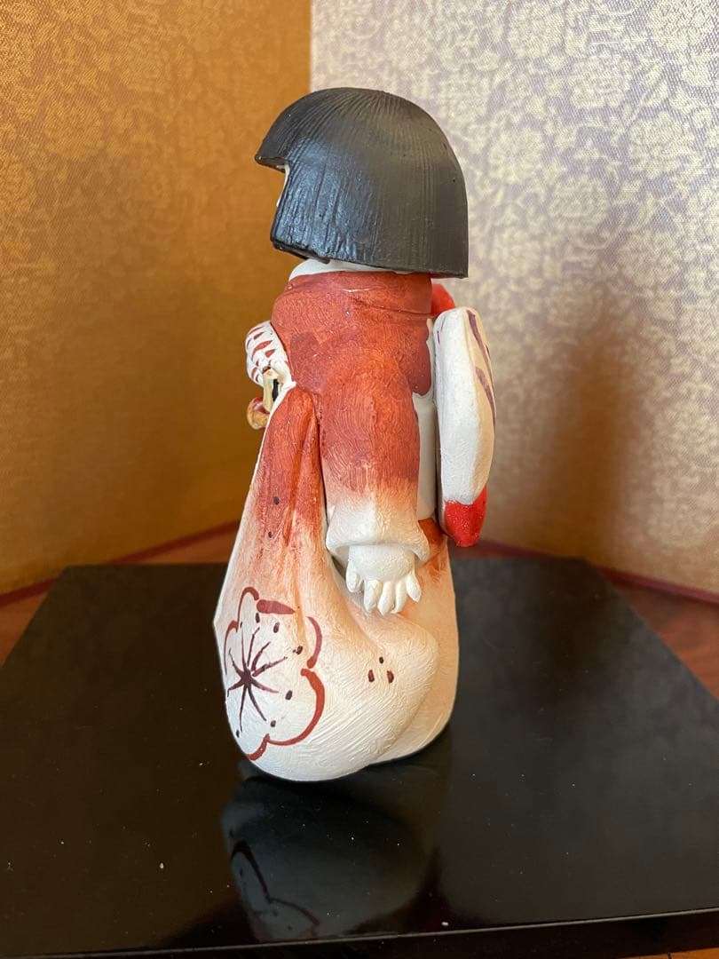 ◉ りんご！新品　ナカドール市松人形　端午の節句 雛人形　台座　屏風付き