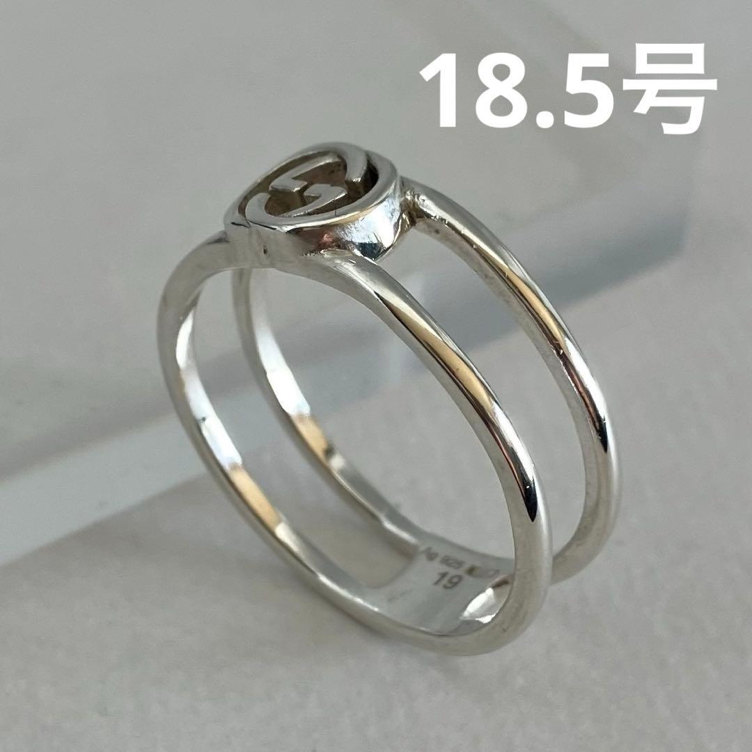 美品 GUCCI グッチ インターロッキング GGロゴ リング 約18.5号