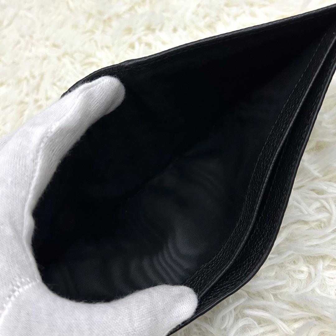 【未使用級】新型RFID PRADA シボ革 二つ折り財布