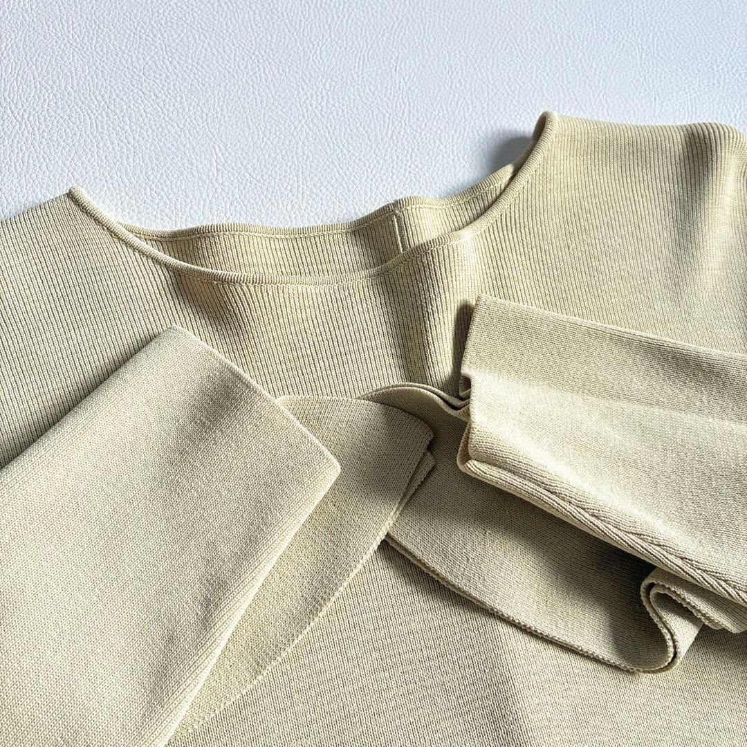 ◆美品◆アドーア◆3万◆ラッフルスリーブニット◆レモンイエロー◆長袖◆M