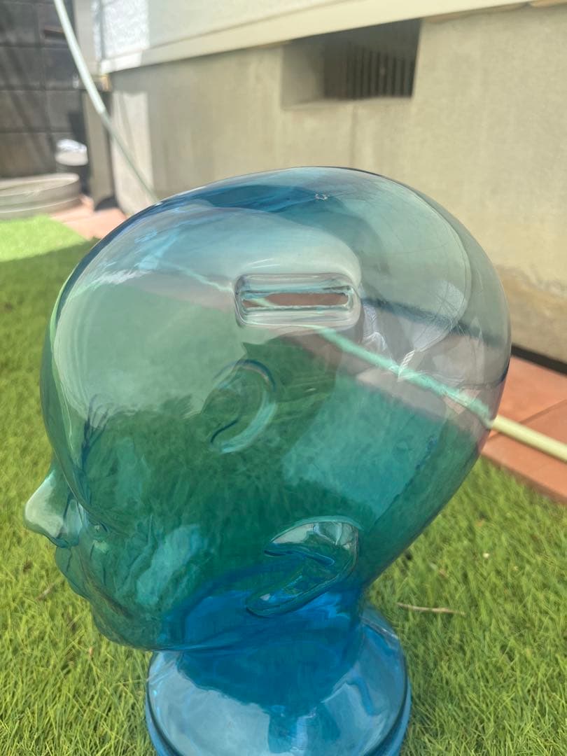 ヘッドマネキン　貯金箱　置物　スペースエイジ　vモダン　オブジェ　アート顔