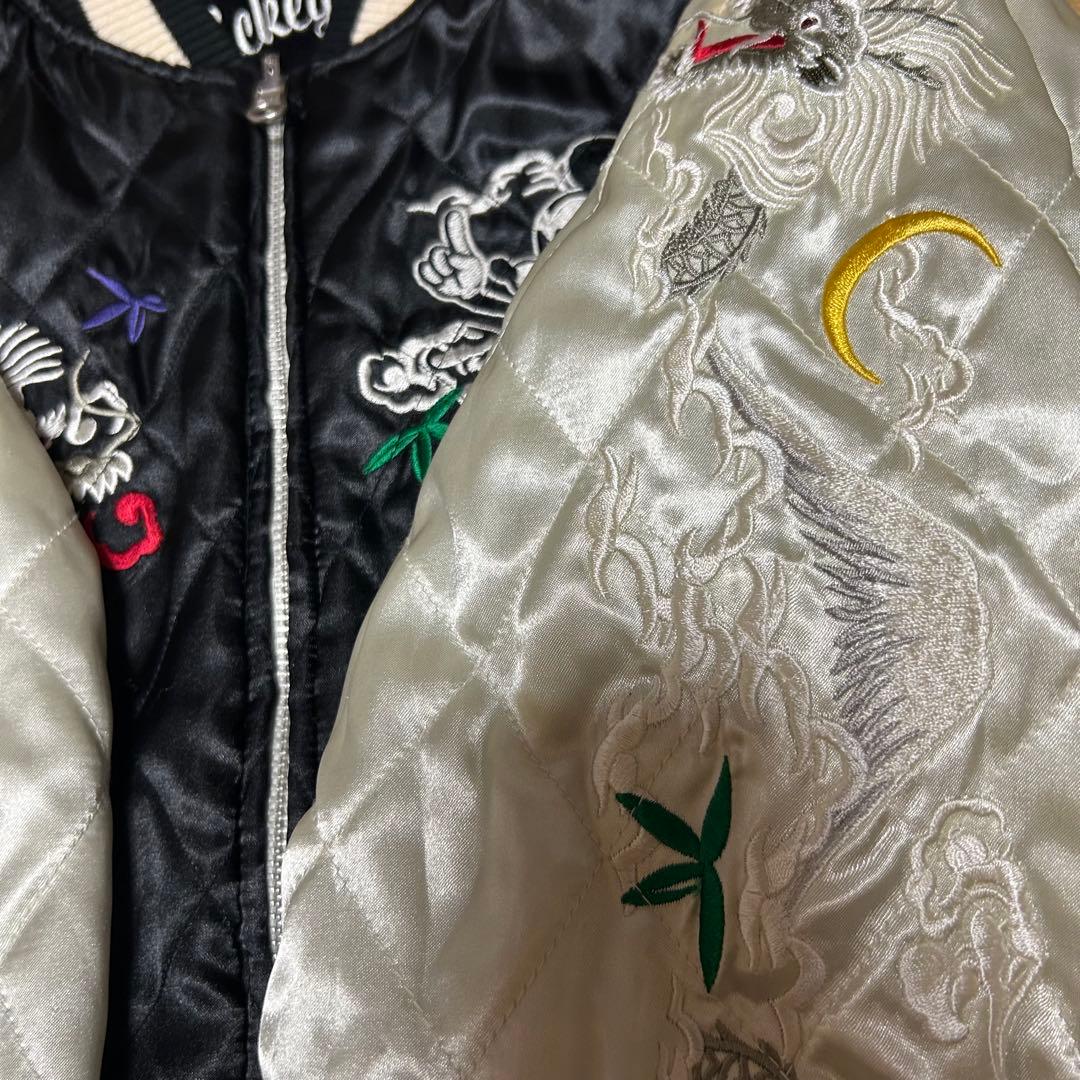 Disney ミッキーマウス 豪華刺繍 リバーシブル スタジャン M ミッキー