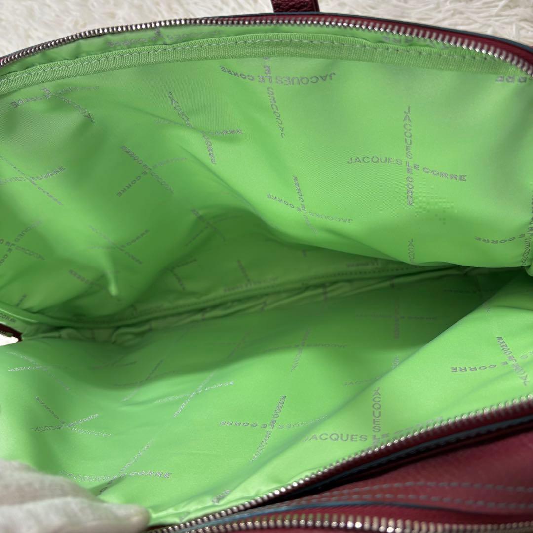 ジャックルコー ハンドバッグ 2層式 レザー ボルドー