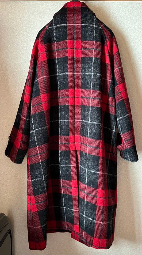 BEAMS BOYハリスツイードバルマカンコート 23FW レッドチェック