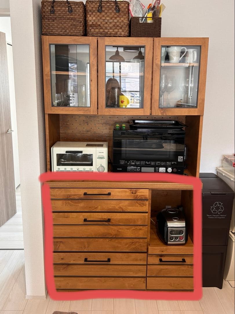 【開梱設置】Re:CENO リセノ LINA 105キッチンボード　下部