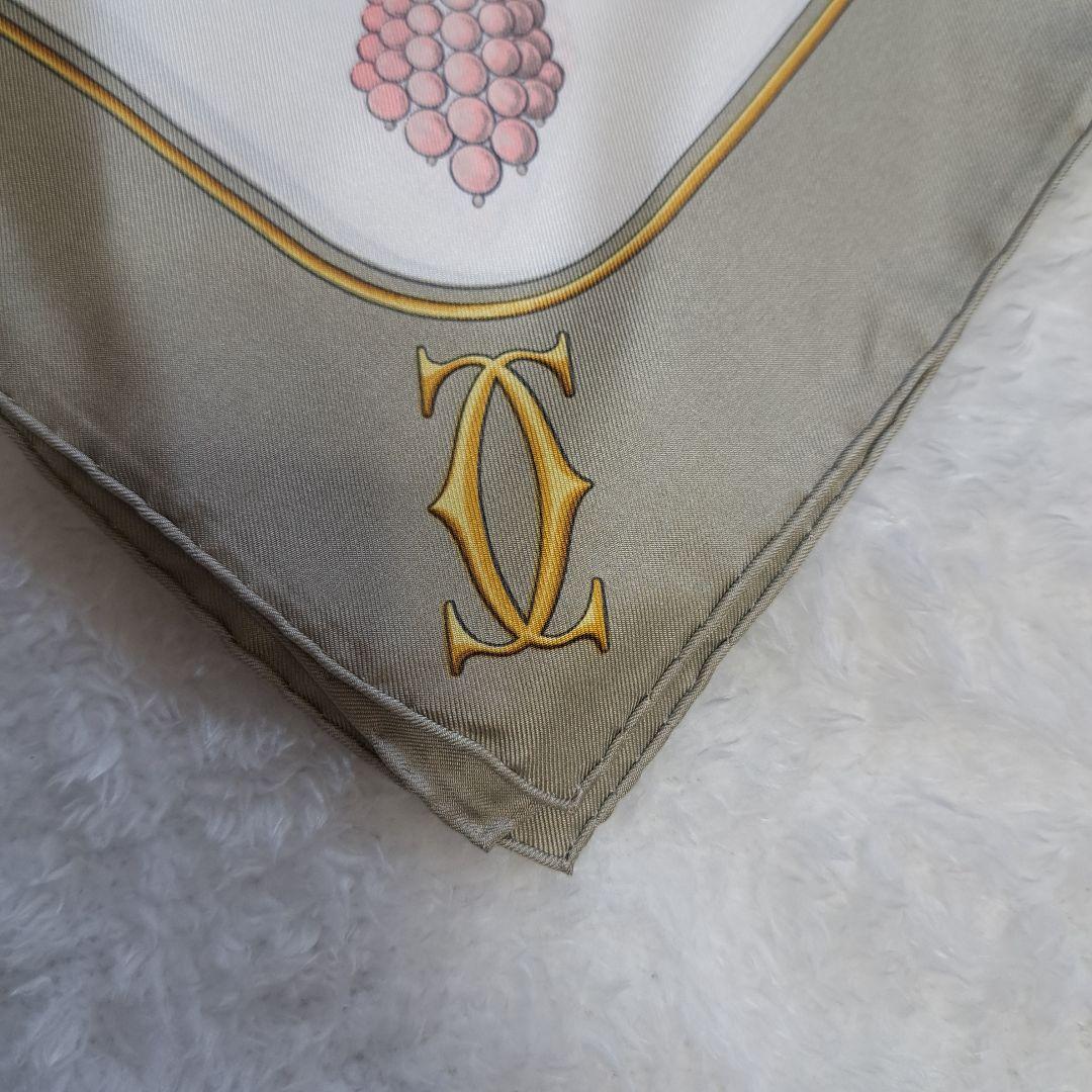 Cartier カルティエスカーフ大判フランス製シルク美品