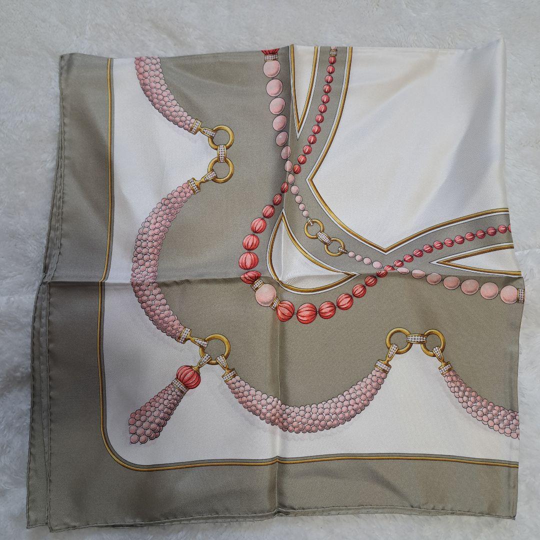 Cartier カルティエスカーフ大判フランス製シルク美品