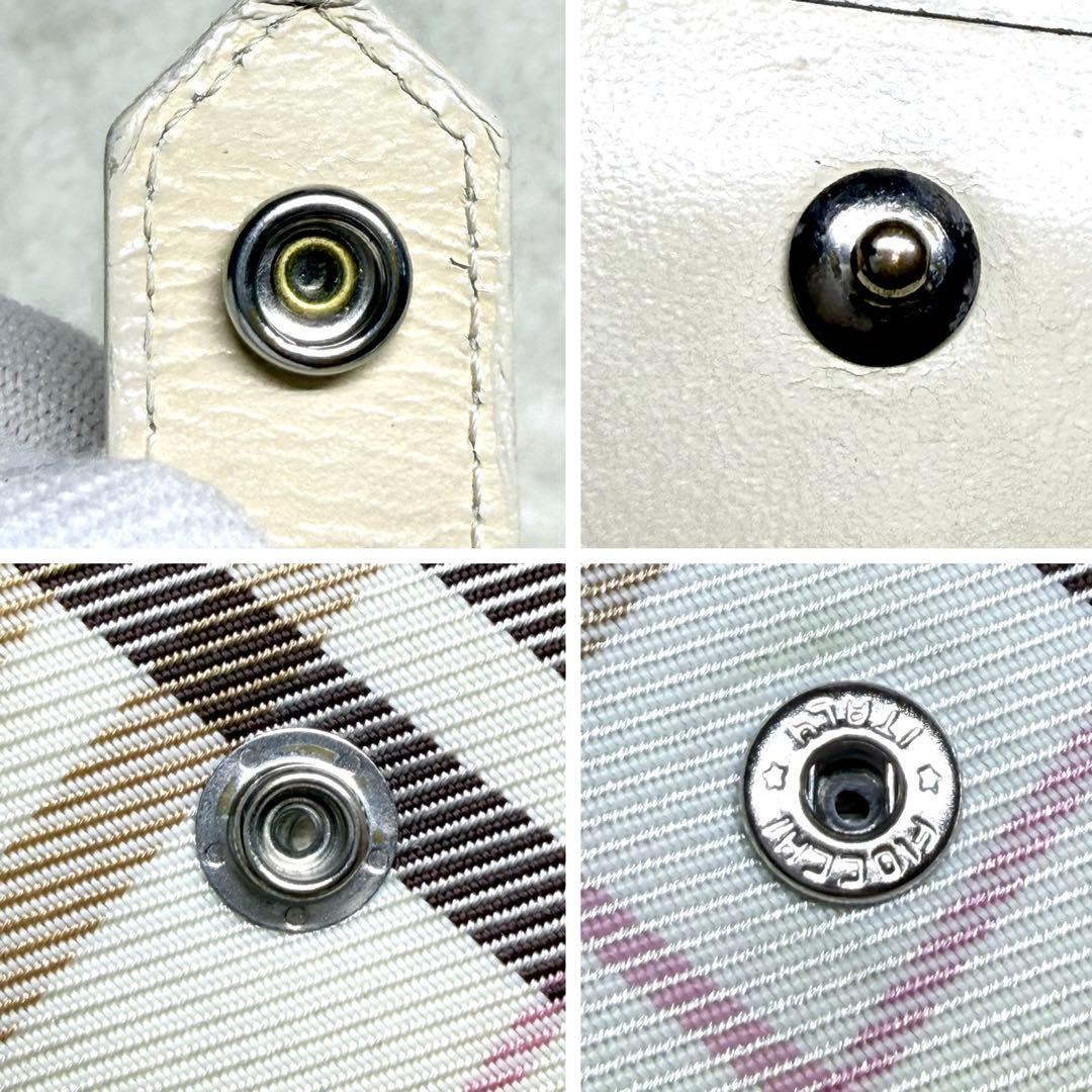 ✨美品 BURBERRY 折り財布 ノバチェック キャンバス レザー アイボリー