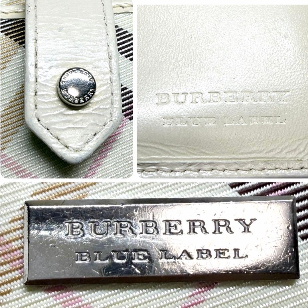 ✨美品 BURBERRY 折り財布 ノバチェック キャンバス レザー アイボリー