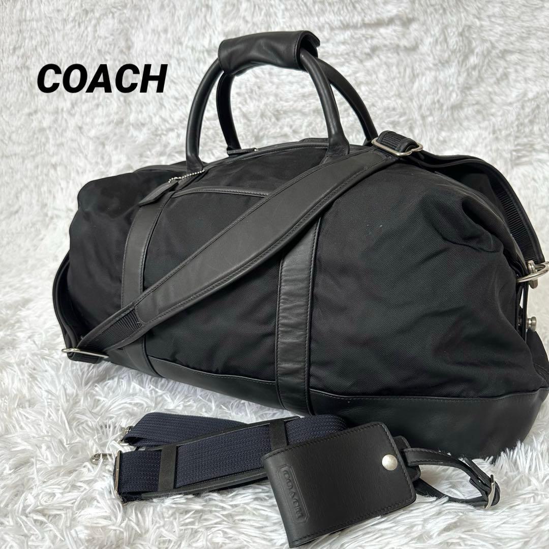 美品✨COACH コーチ ボストンバッグ 5497 レザー ナイロン 斜め掛け