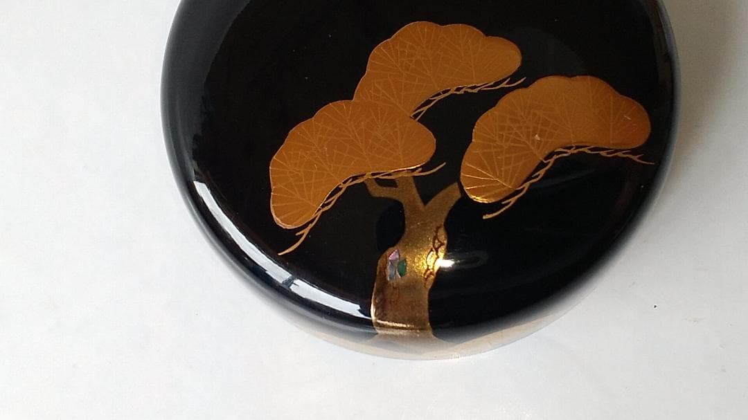 河畠宗琳 作 老松蒔絵 中棗 棗 共箱 蒔絵 螺鈿細工 漆器 漆芸 茶道具 新品