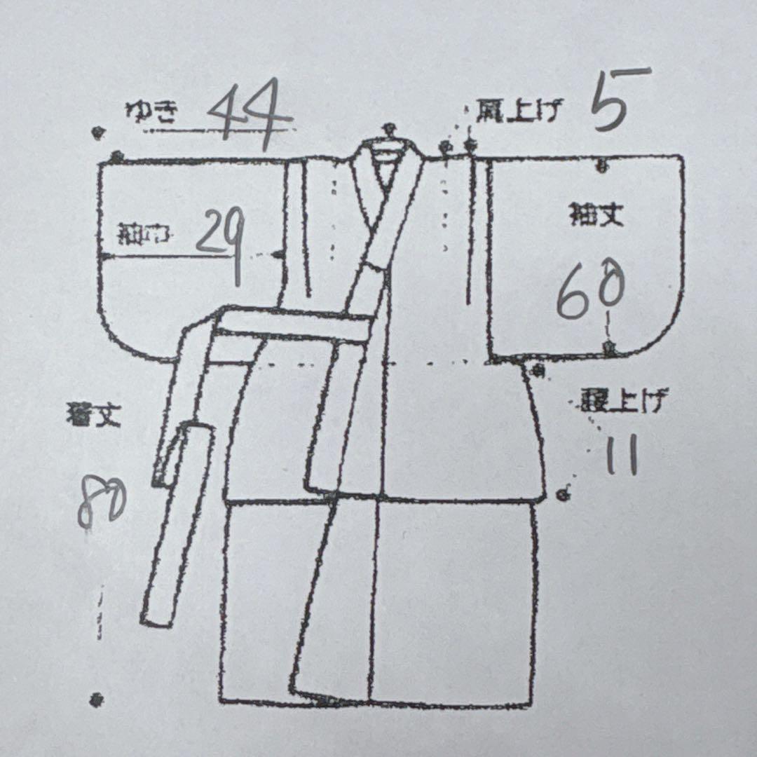 七五三　３歳　女の子　きものフルセット　中古品　オレンジ総絞り