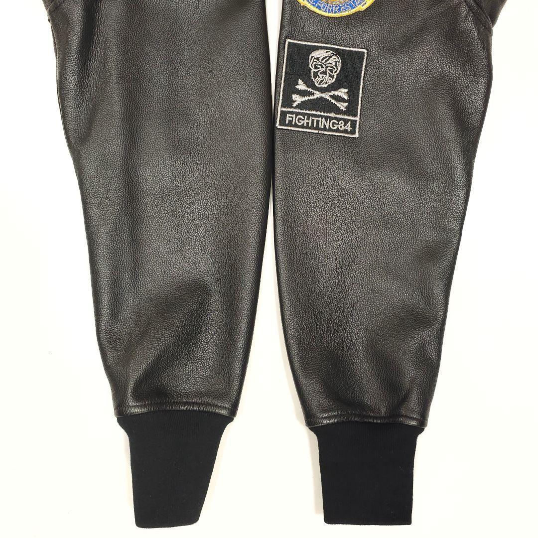 G-1 レザーフライトジャケット CVA-59 空母フォレスタル ブラックエース